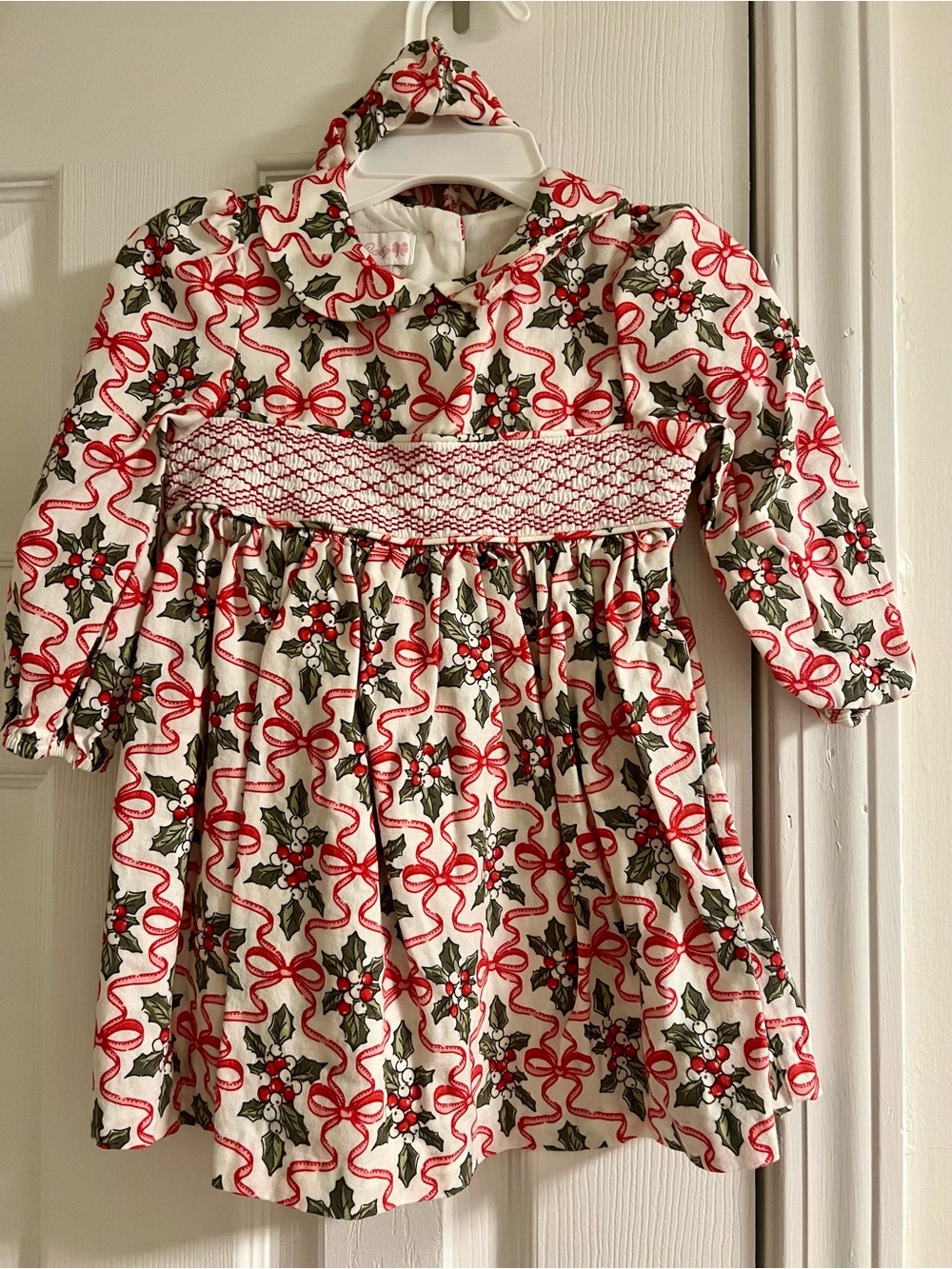 Bonnie Baby Smocked Holiday Dress with Bloomers